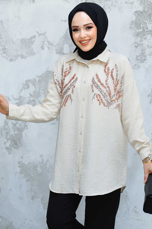 White Sequence Shirt