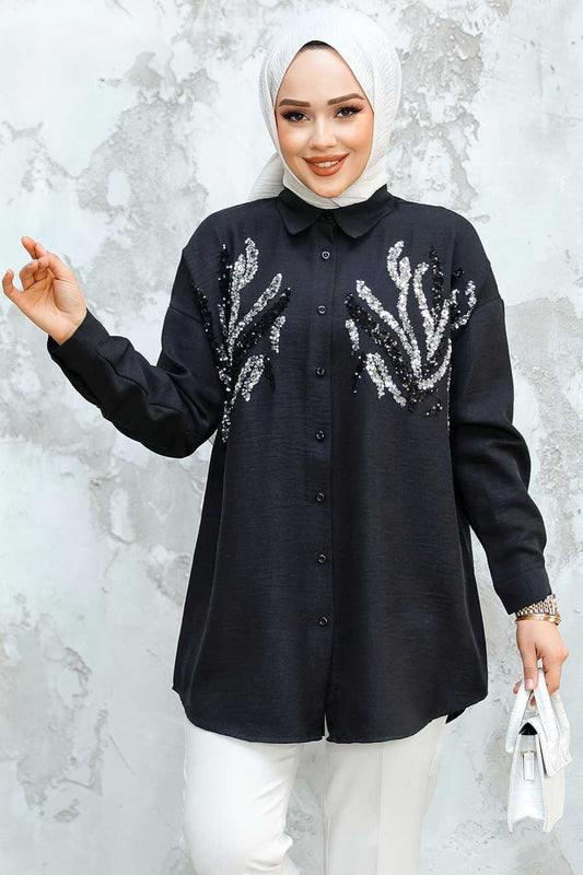 Black Sequence Shirt